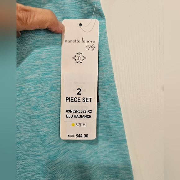 NWT Nanette Lepore "Play" Medium Blu Radiance Activewear Set - Picture 6 of 10
